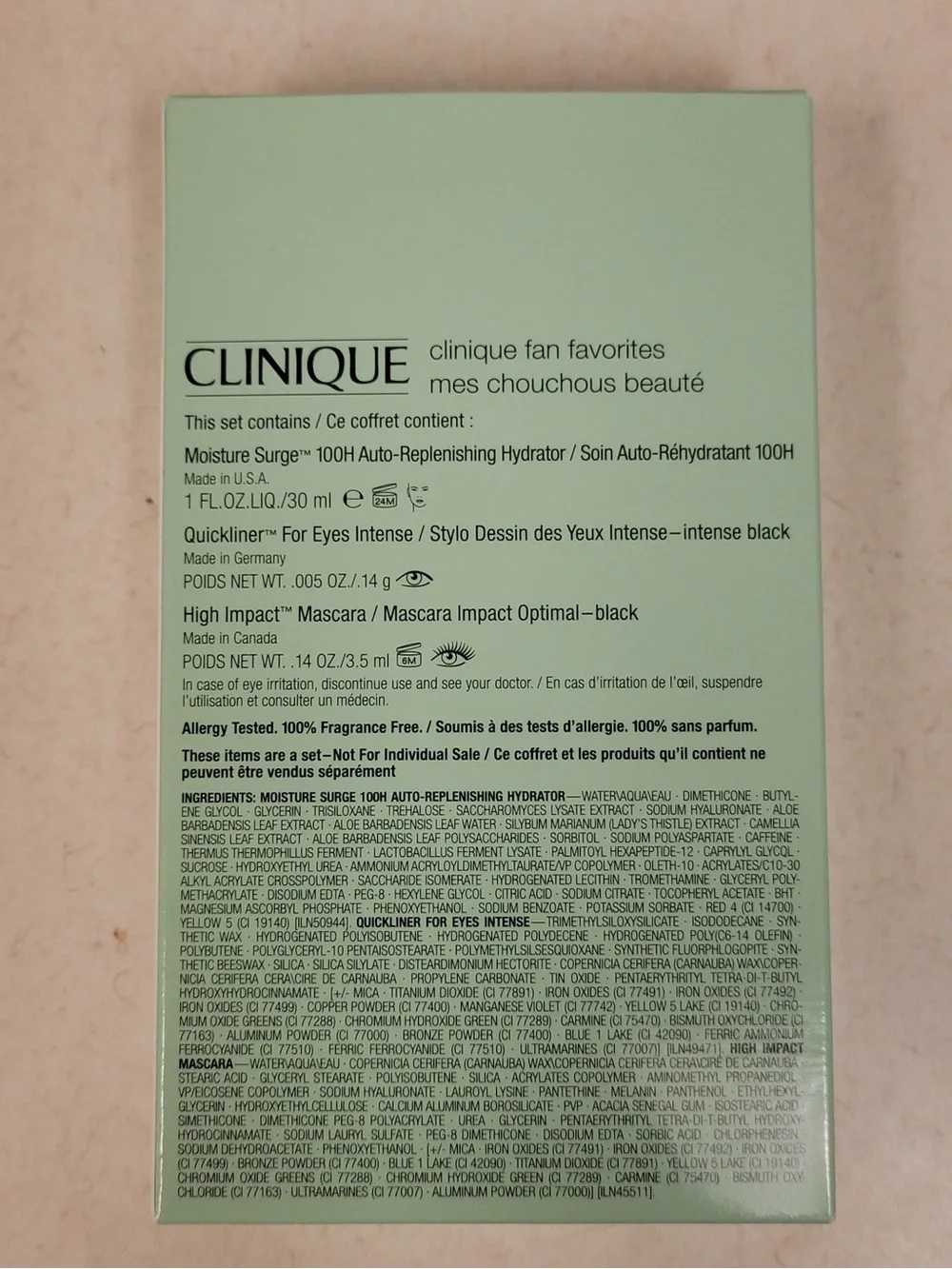 Clinique Moisture Surge Skincare & Makeup Set - Mascara and Eyeliner in black